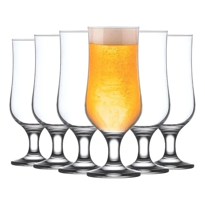 Jogo 6 Taça Vidro Copo Cerveja Chopp Drinks Pasabahce 385ml