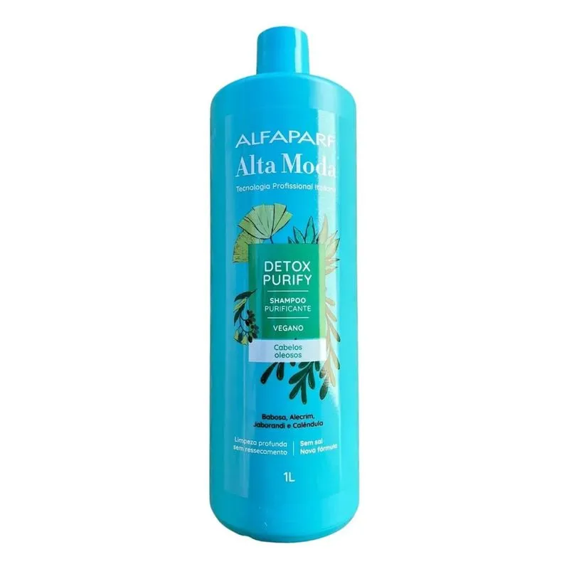 3x Shampoo Alfaparf Alta Moda Detox Purify Vegano 1 Litro