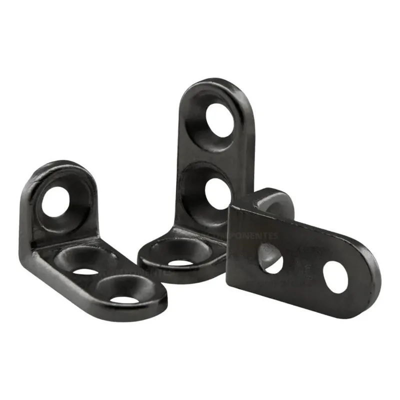 100 Cantoneira Branca 13x20 3 Furos Metal Zamac Refor Preta