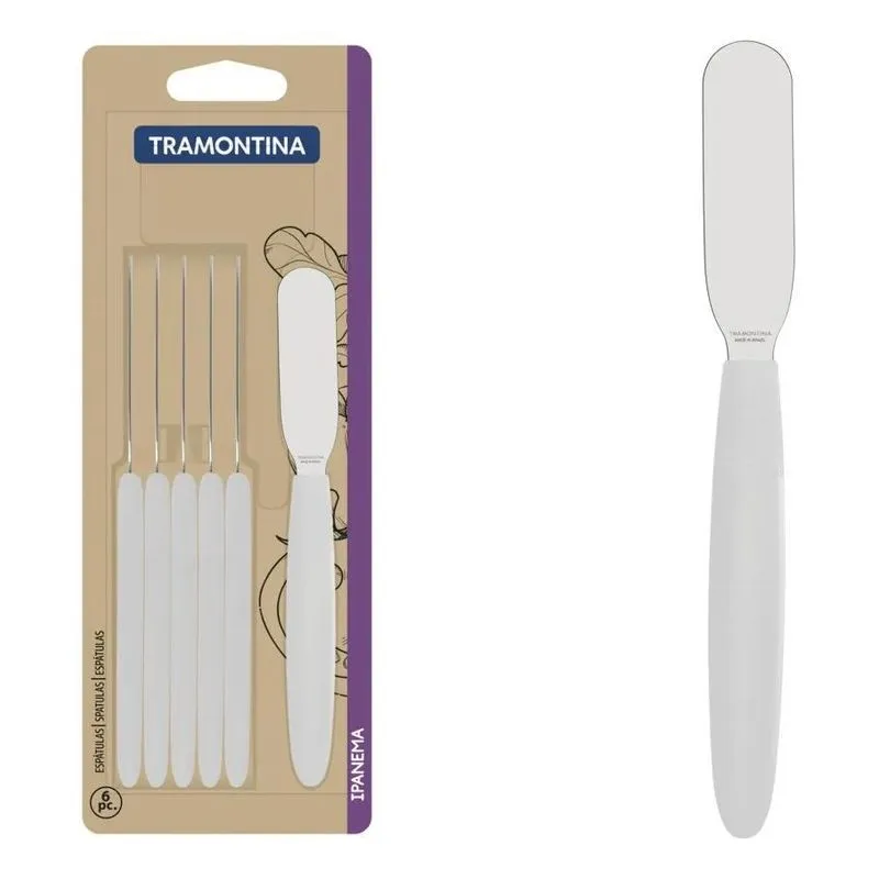 Espatula Para Manteiga E Pates Colorida Luxo Kit 6 Peças Bra