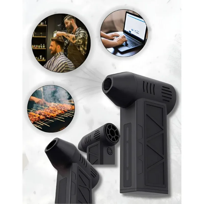 Mini Soprador Turbo Jet Fan 13000w: Limpeza - Preto 127/220v