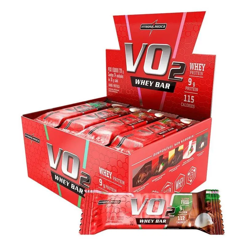 Barra Vo2 Whey Bar Proteína 12 Unidades - Integralmédica