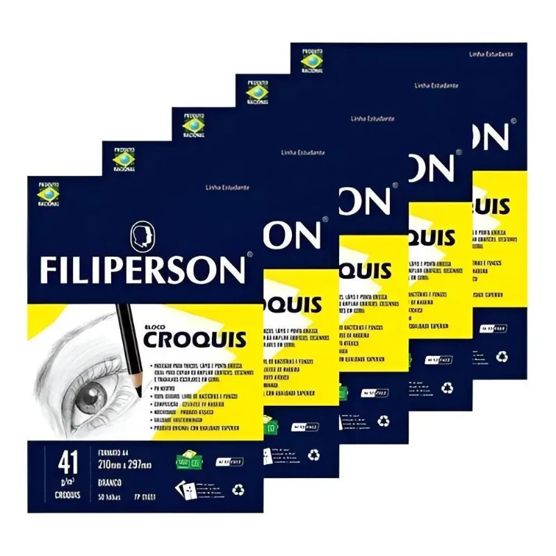 Bloco Papel Manteiga Croquis Filiperson A4 41g 5 Blocos