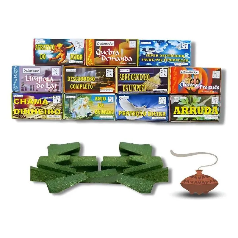 Kit 11 Cx 220 Tabletes Defumador Natureza Espiritual Umbanda