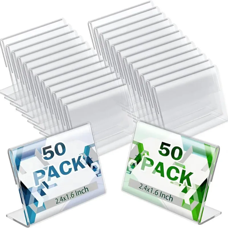 Porta Etiqueta Display Acrílico Cristal 2mm Kit 50 Un