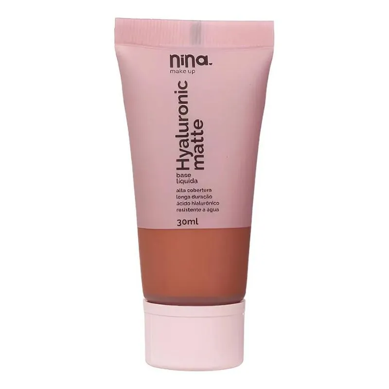 3x Base Líquida Hyaluronic Matte - Nina Make Up - (30ml)