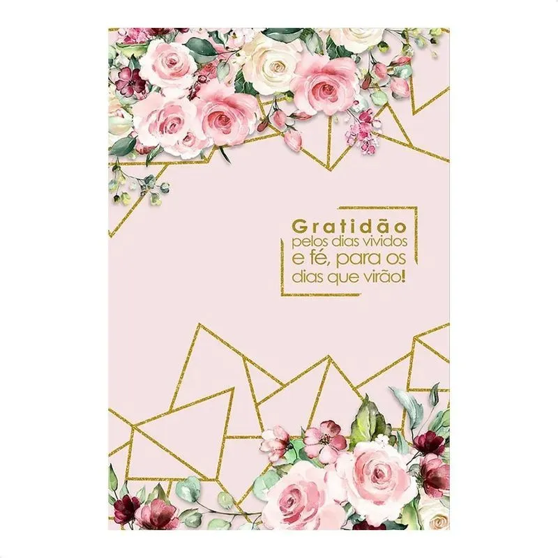 Painel Festa Sublimado 1,5x2,2m: Chega De - Gratidão Floral
