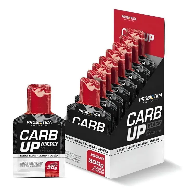 Carb Up Gel Black - Probiótica Sabor Morango