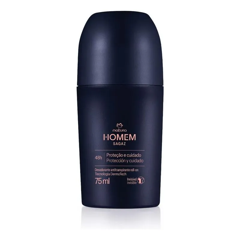 3x Natura Homem Sagaz Desodorante Roll On Invisivel 75ml