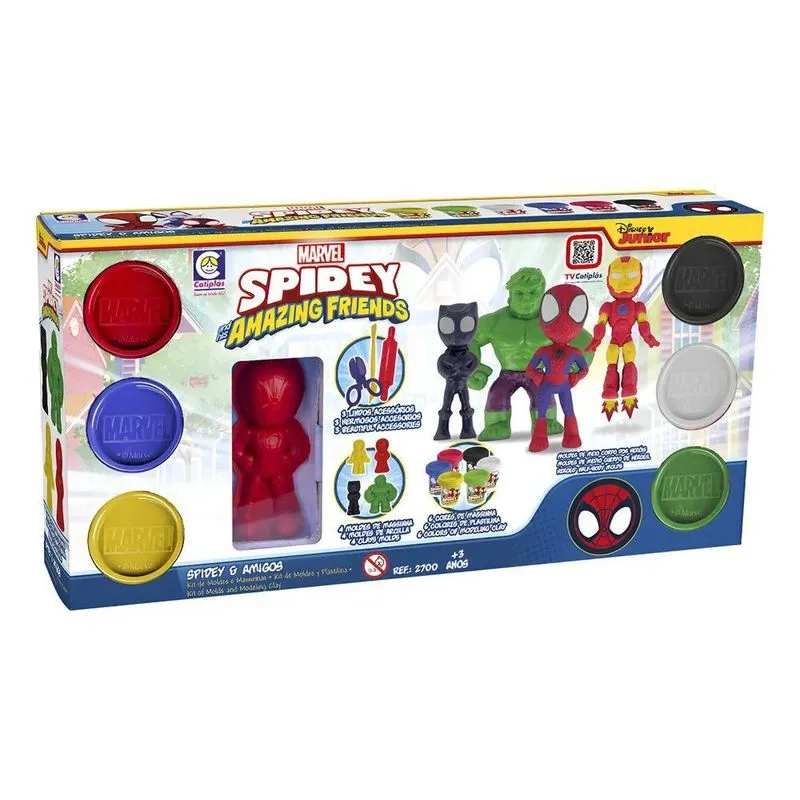 Brinquedo Marvel Spidey Amigos Cotiplás Massinhas De Modelar
