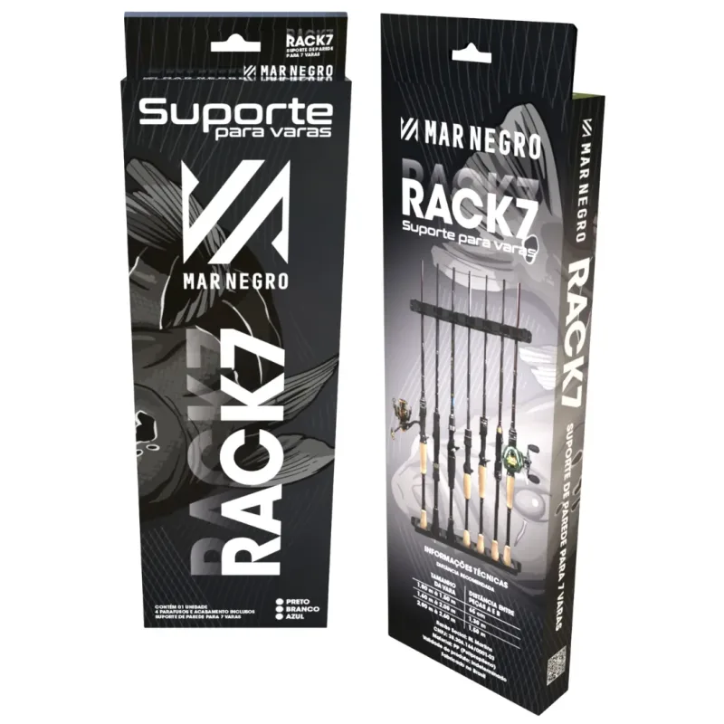 Suporte p/ Varas de Pesca mar Negro Rack 7 - Preto
