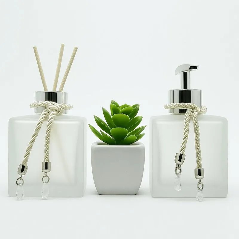 Kit Banheiro Aromatizador De Ambiente Porta Sabonete Líquido