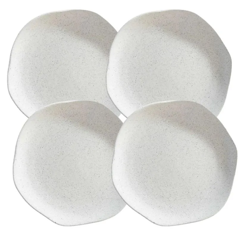 Jogo De Pratos Sobremesa 20cm Kit 4 Pçs Orion Offwhite