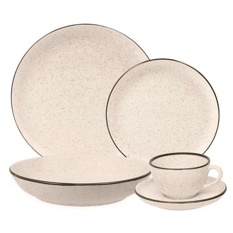 Aparelho De Jantar Jogo Pratos Kit 16 Peças Flat Duna Oxford