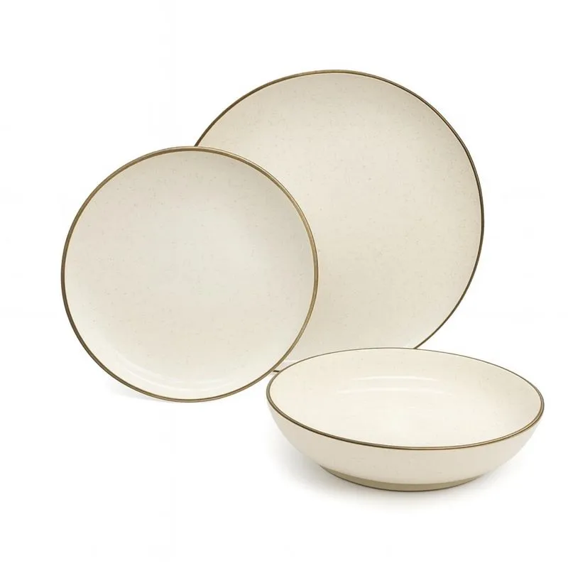 Aparelho De Jantar Jogo Pratos Kit 18 Peças Flat Duna Oxford