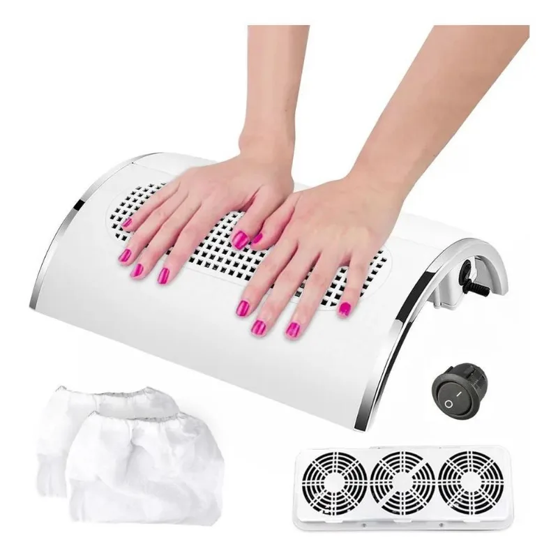 2x Coletor Sugador Aspirador Pó Unhas 3 Coolers Profissional