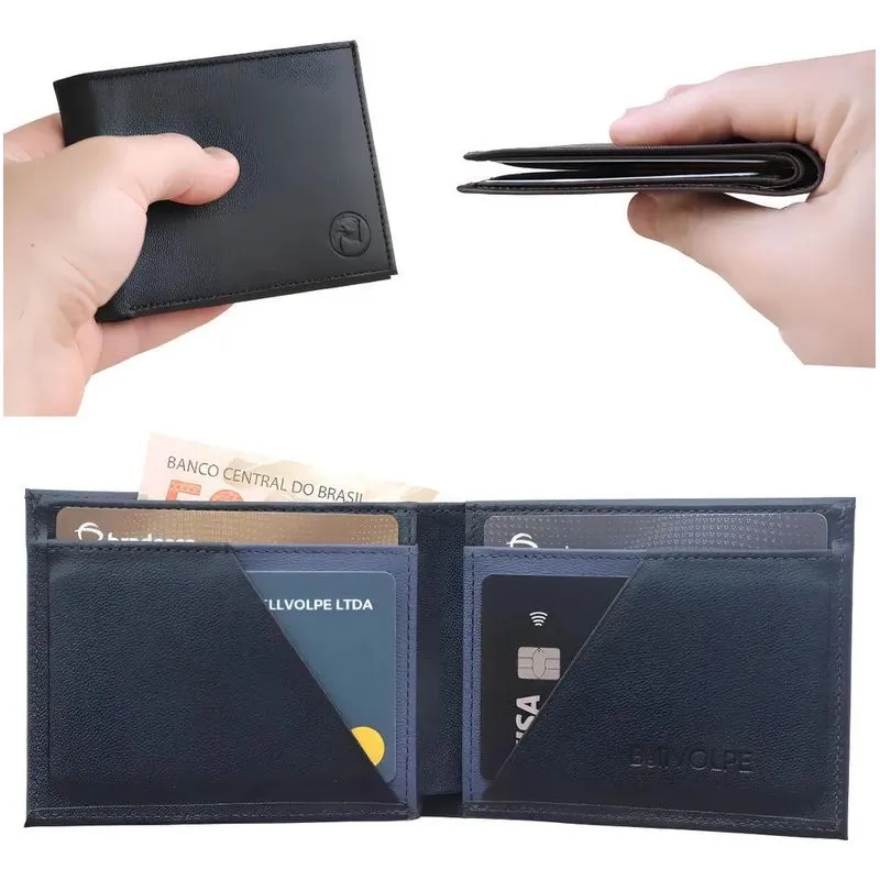 Carteira Masculina Horizontal Slim Cor Preto
