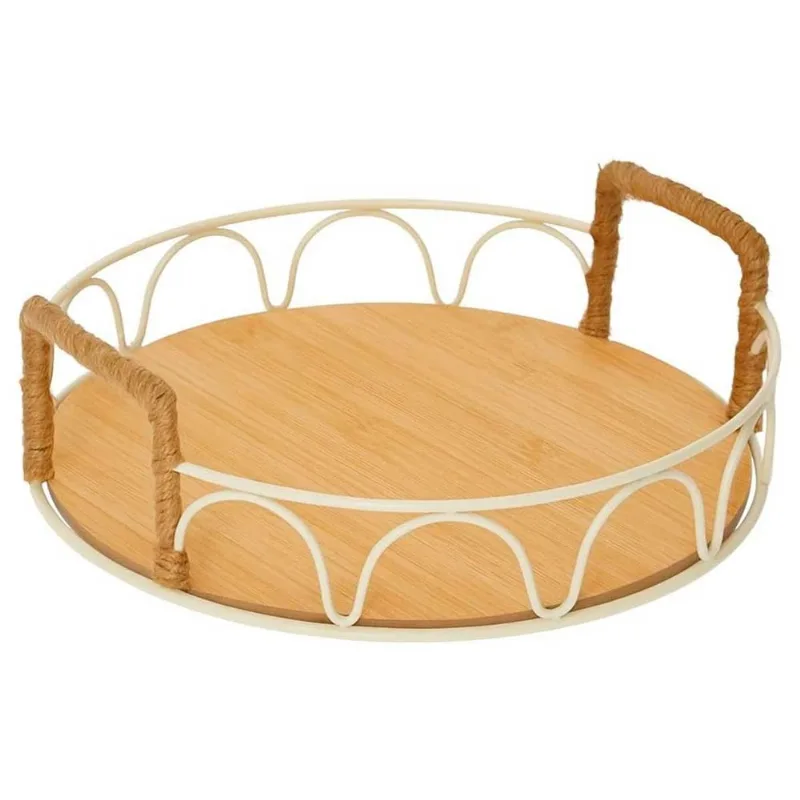 Bandeja Decorativa 29,5x29,5cm em MDF Dcarte-Branco