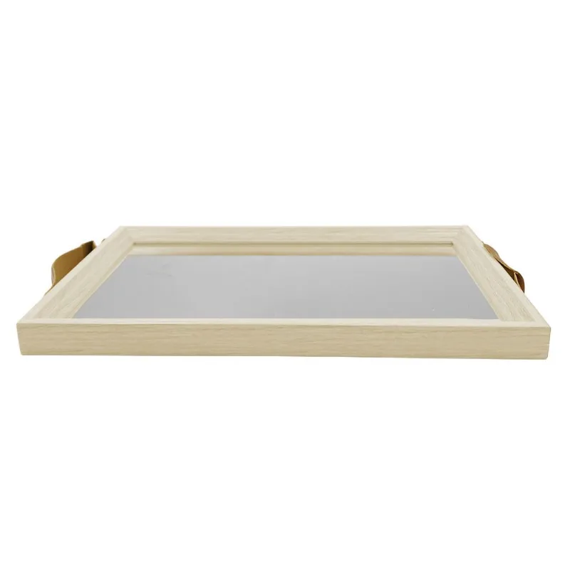 Bandeja Espelhada Retangular 30cm em MDF Dcarte-Creme