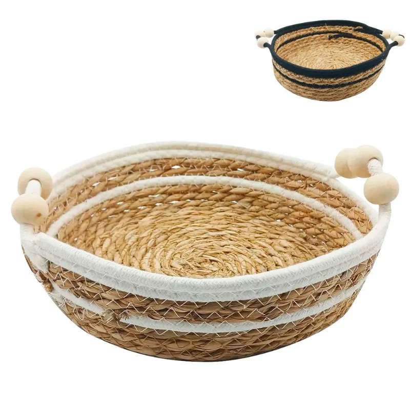 Cesto Organizado Multiuso 25x25cm em Palha Dcarte-cores sortidas