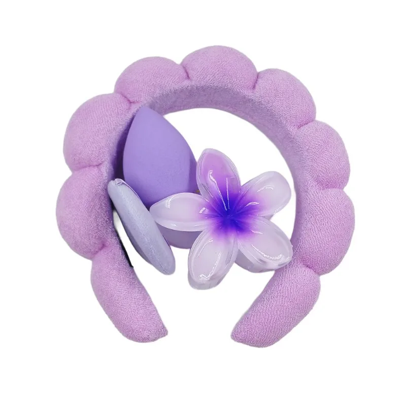 Kit Esponja Color C/ Prendedor De Cabelo 4 Peças em Plástico Dcarte-Roxo