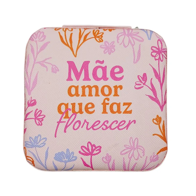 Porta Joias Quadrado Mâe 10cm em Poliester DCarte-Modelo 1