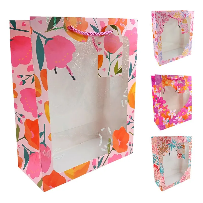 Sacola P/ Presente Flores 32x26x12cm em Papel Dcarte