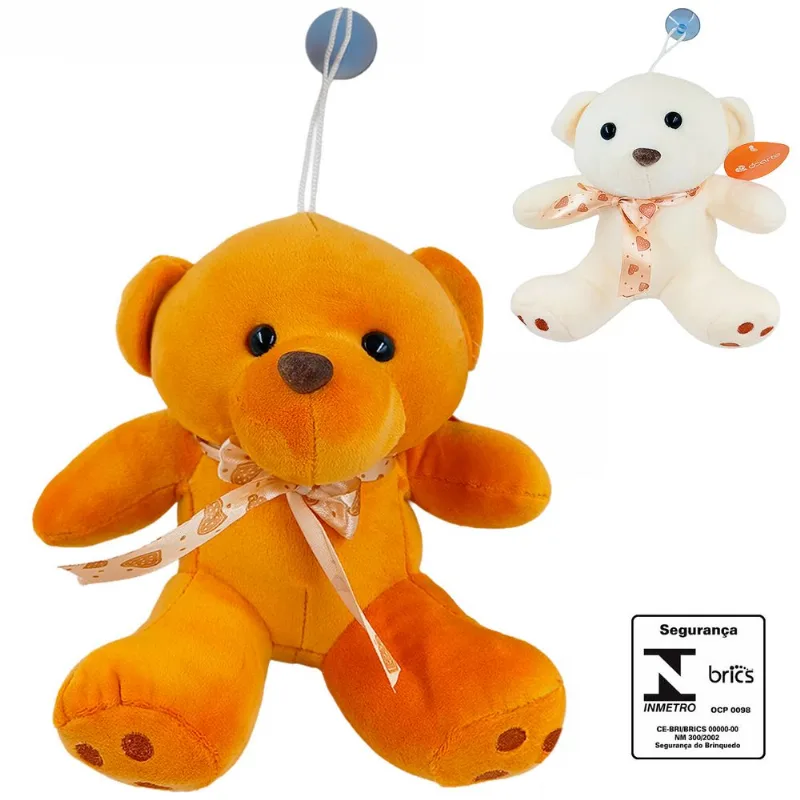 Urso de Pelúcia 17cm em Poliéster DCarte-cores sortidas