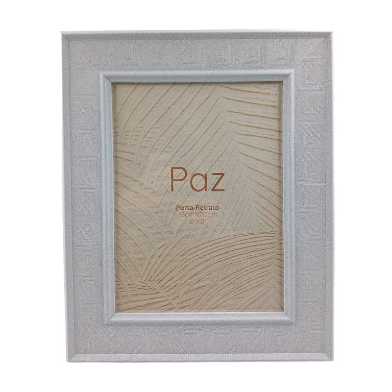 Porta Retrato Texturizado 20x15cm em MDF Dcarte-Branco