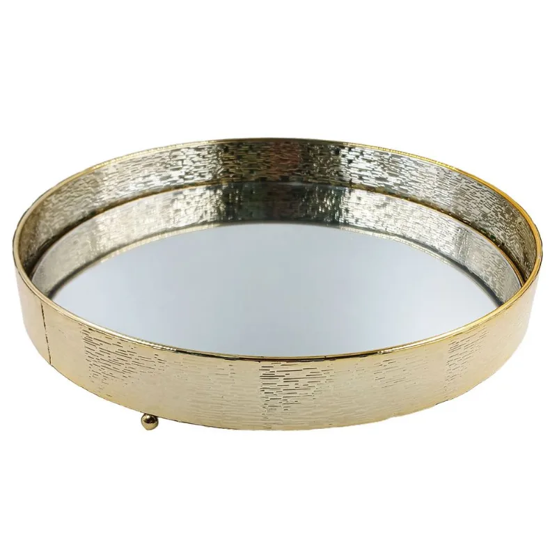 Bandeja Espelhada Decorativa 32x32x5cm em Vidro Dcarte