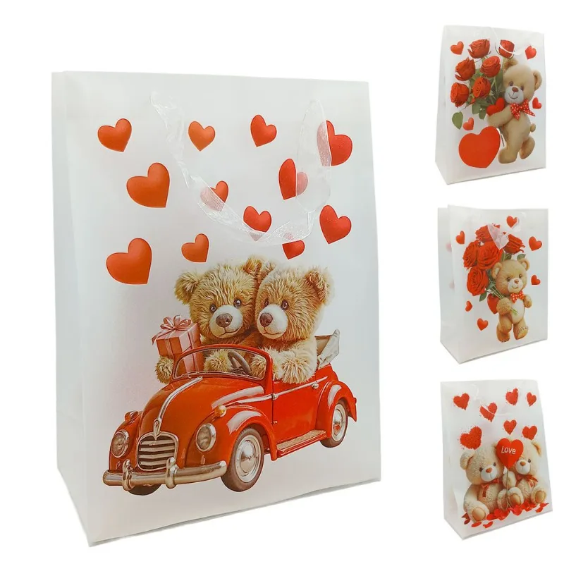 Sacola P/ Presente Urso 25x33x12cm em Plástico Dcarte