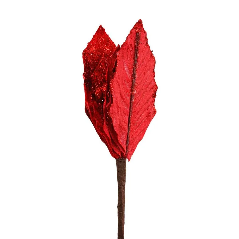 Flor Natalina Gliter 25cm em Poliéster Dcarte