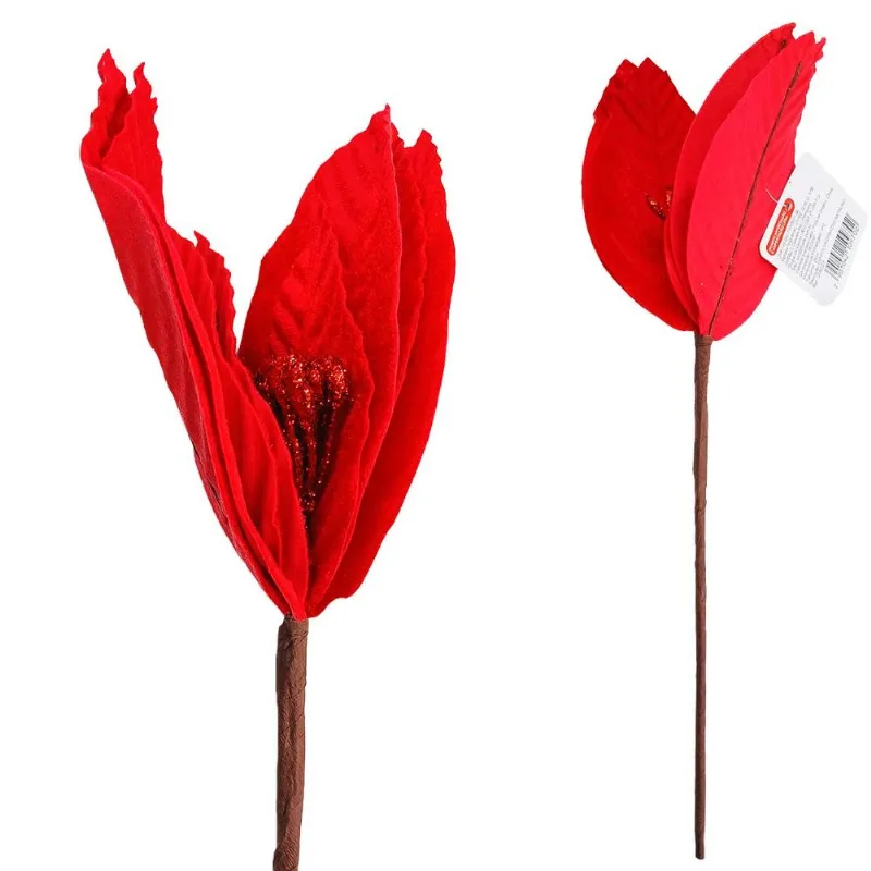 Flor Natalina 32cm em Poliéster Dcarte Flor Natalina 25cm em Poliéster Dcarte