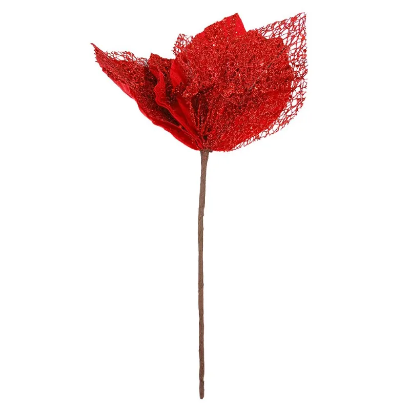 Flor Natalina 24cm em Poliéster Dcarte