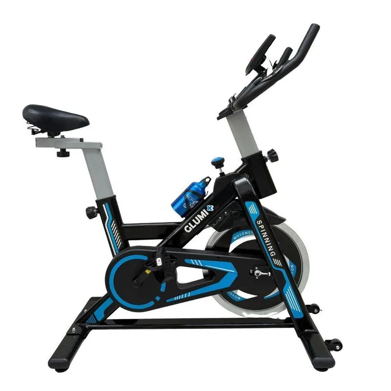 Bicicleta Spinning Glumi 5kg Profissional Preta/azul