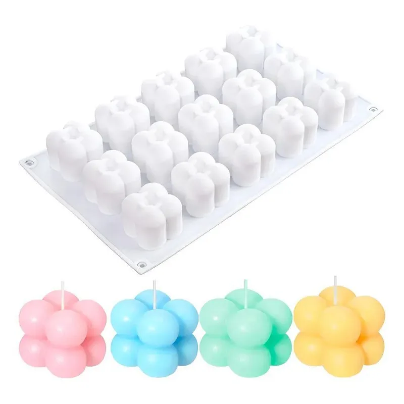 Molde De Silicone Mini Bubble 15 Cavidades Velas Artesanais