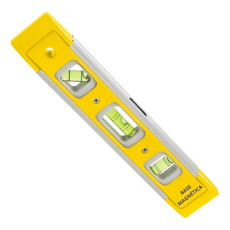 Nível 3 Bolhas Base Magnética Imã 228mm Prumo 45 Pedreiro