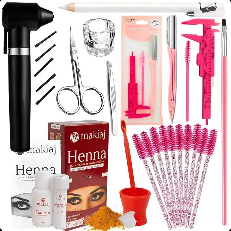 Kit Completo Henna Sobrancelha: Iniciante - Kit Henna Ruivo