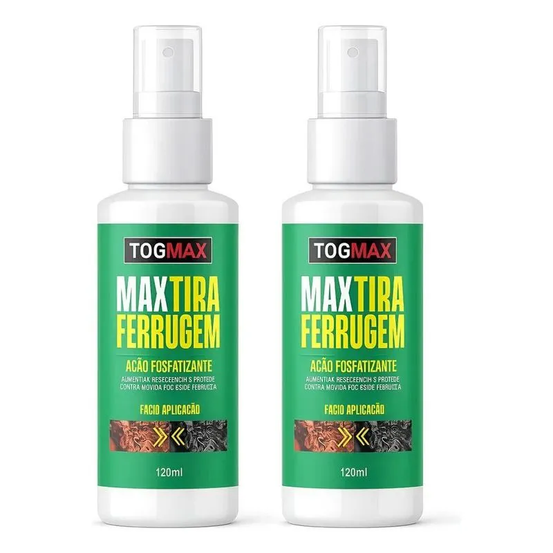 Tira Ferrugem Spray Oxidação, Corrosão Removedor 120ml 2 Und