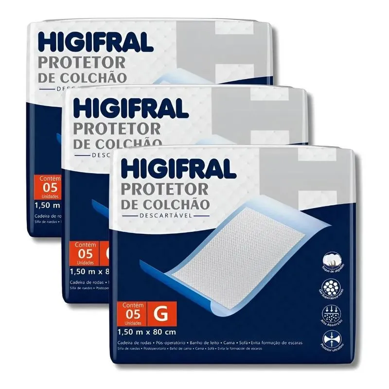 Protetor De Colchão Lençol Descartável Geriatrico Higifral