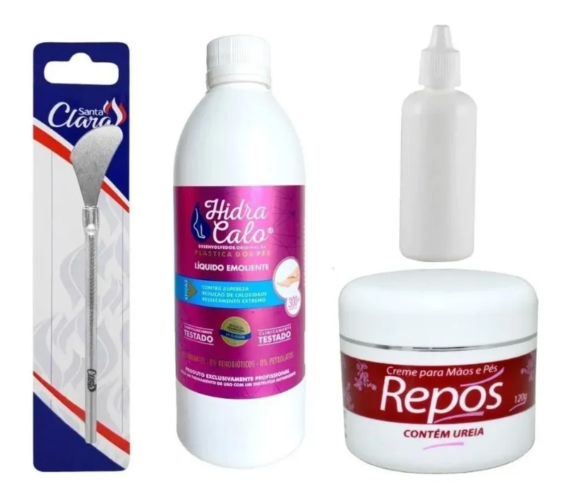 Plástica Dos Pés Hidracalo Spa De Pés 300ml+222+Creme Ureia
