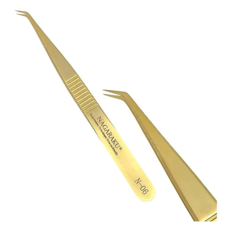 Pinça Nagaraku Dourada: Precisão Extra Para Cíl - Pinça N-06