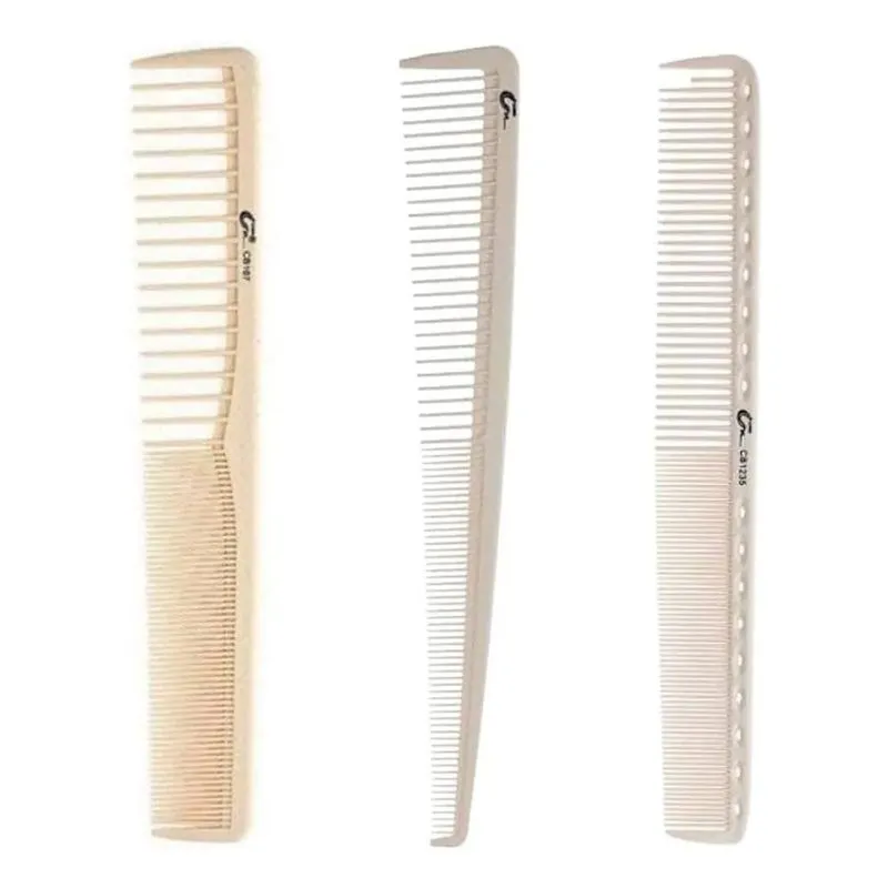 5x Kit 3 Pentes Carbono De Corte Barbeiro Profissional