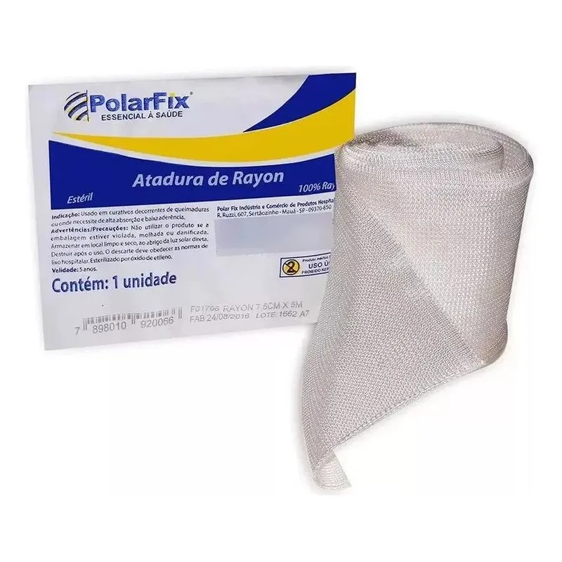 Atadura De Rayon 7,5 Cm X 5 M Estéril Polarfix