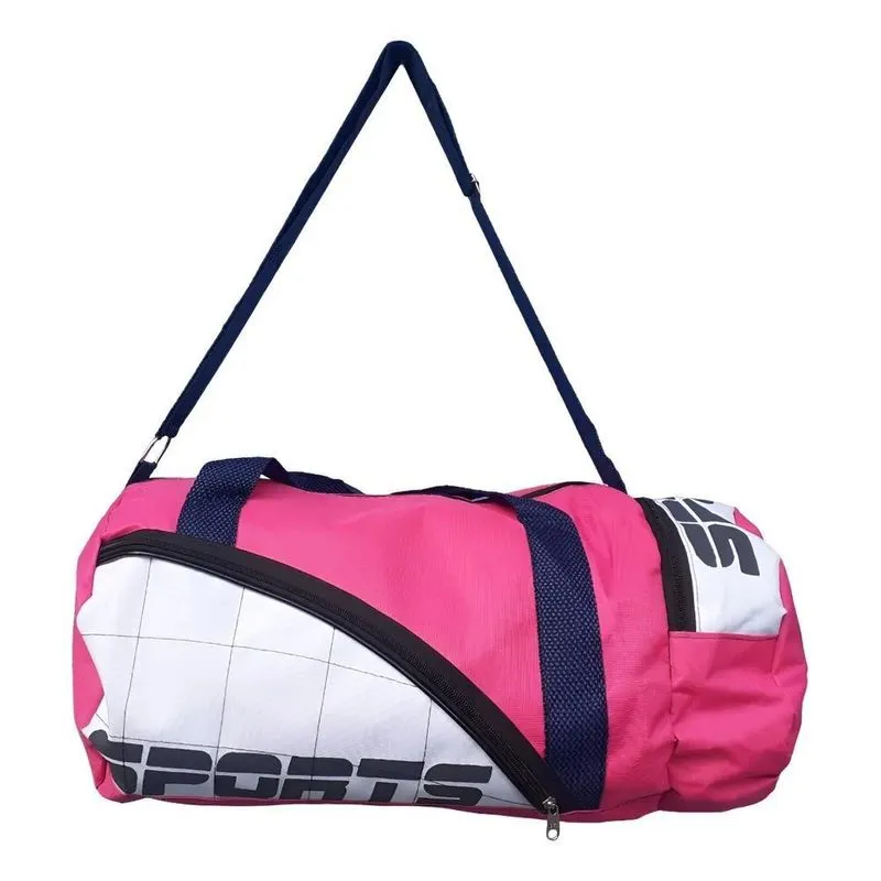 Bolsa Esportiva Grande 4 Cores: Academia, Vi - Rosa E Branco