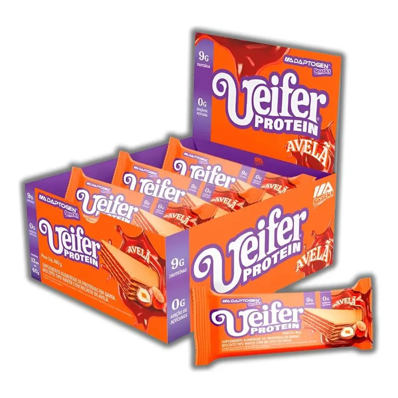 Naked Protein Avelã 40g – Caixa Com 12 Unidades