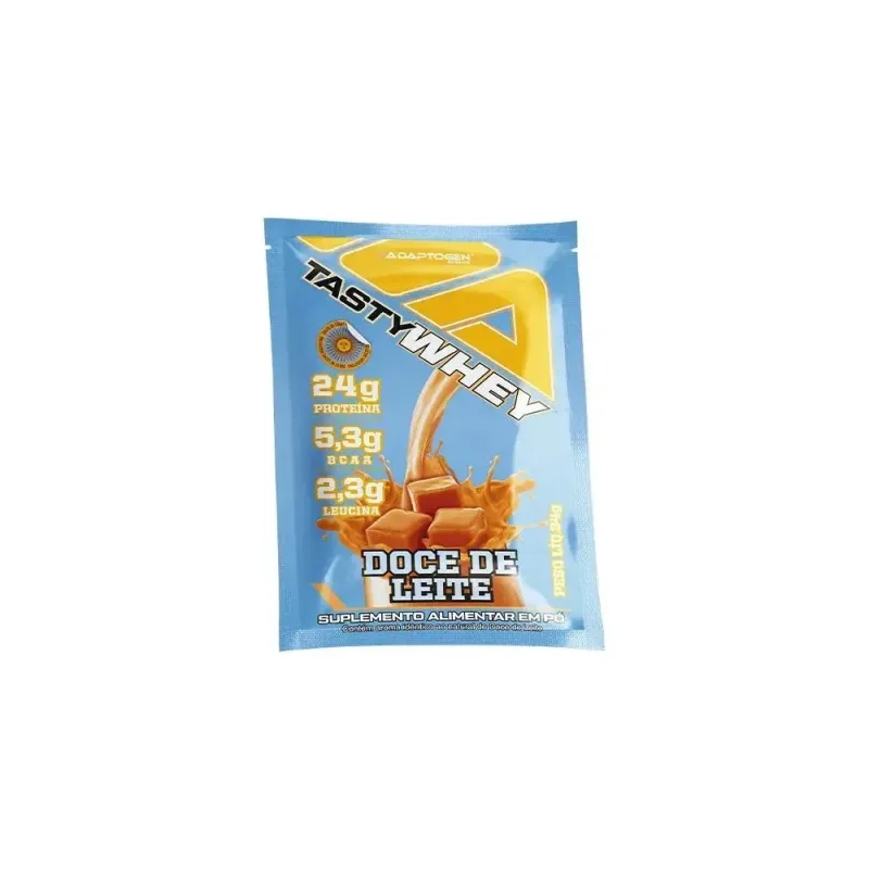 SACHÊ TASTY WHEY 34G SABOR DOCE DE LEITE ADAPTOGEN - CAPITÃO SUPLEMENTOS