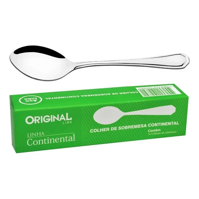 10x Cj De Colheres Sobremesa Inox 12pçs- Talheres Continent