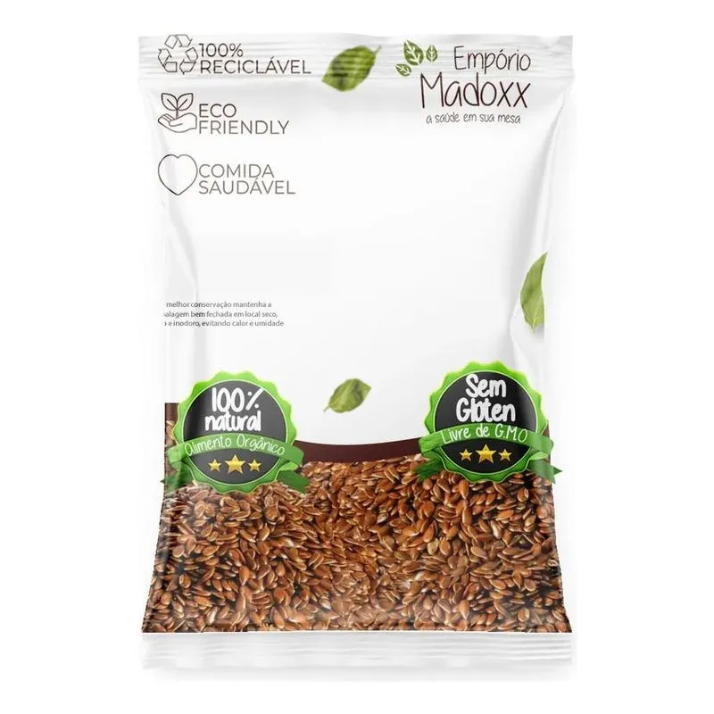 5x Linhaça Marrom Premium Madoxx 1kg - Nutrição Completa P