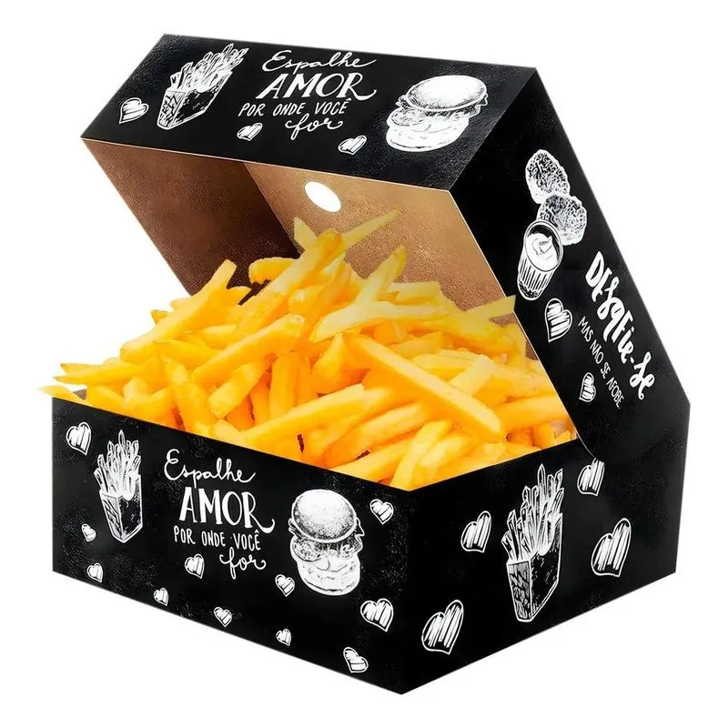 2x Embalagem Batata Frita Viagem Delivery P Modelo Giz (50 U
